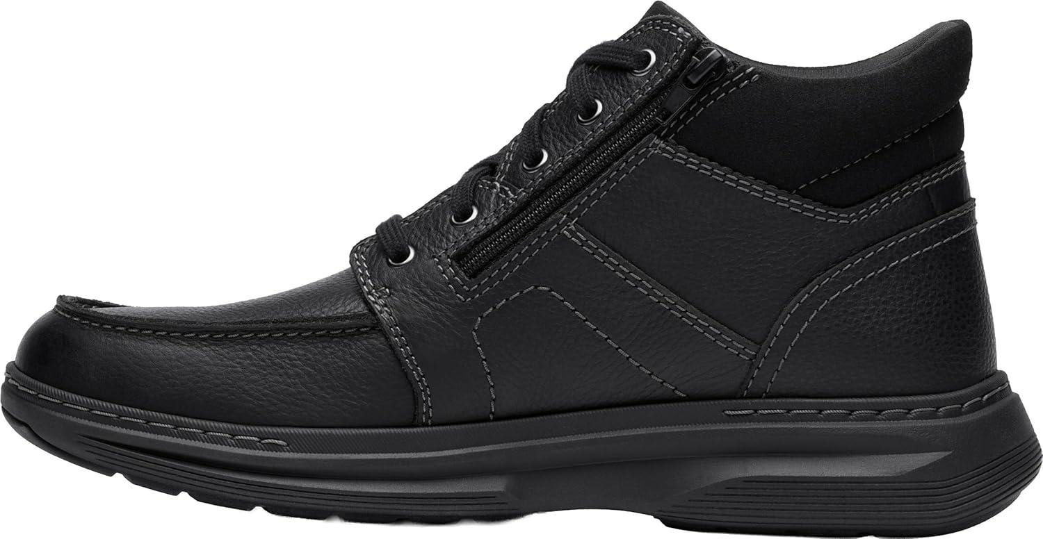 imageClarks Mens Craftwell Mid Ankle BootBlack Tumbled Leather