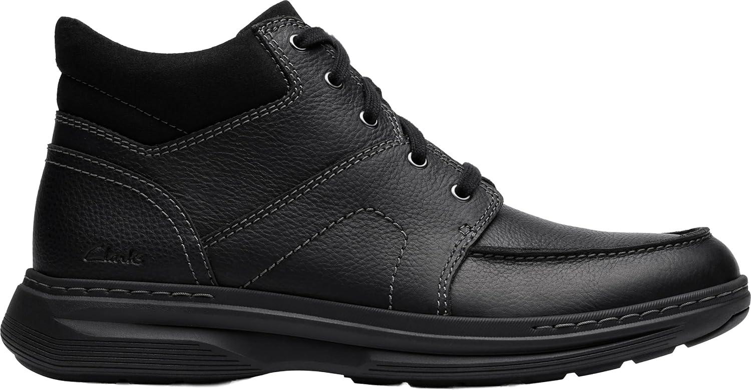 imageClarks Mens Craftwell Mid Ankle BootBlack Tumbled Leather