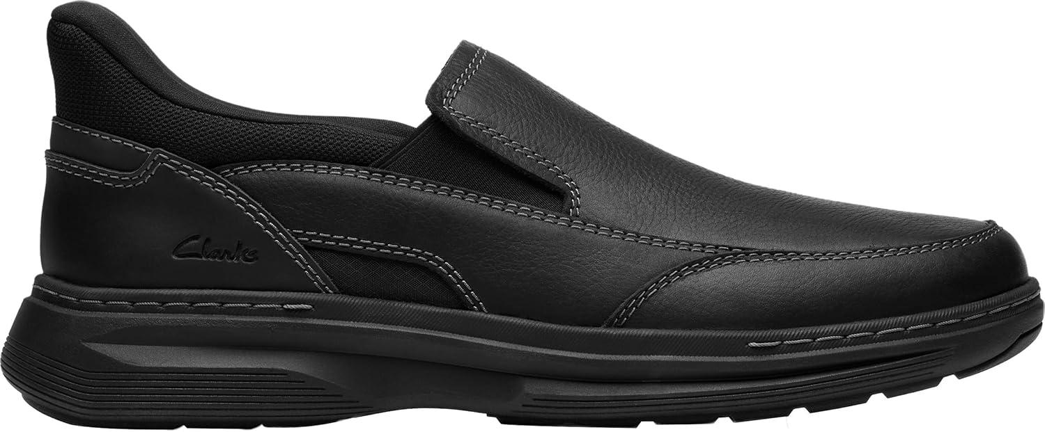 imageClarks Mens Craftwell Step LoaferBlack Tumbled Leather