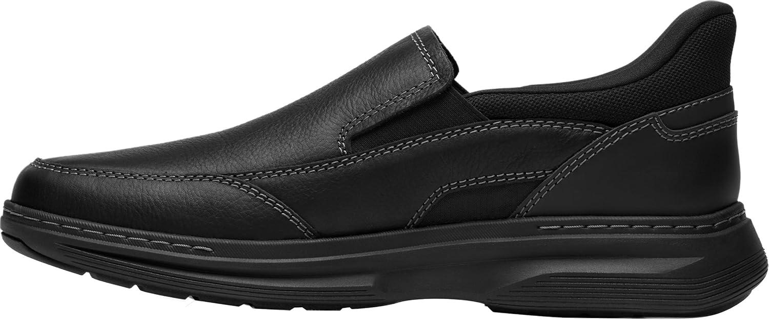 imageClarks Mens Craftwell Step LoaferBlack Tumbled Leather