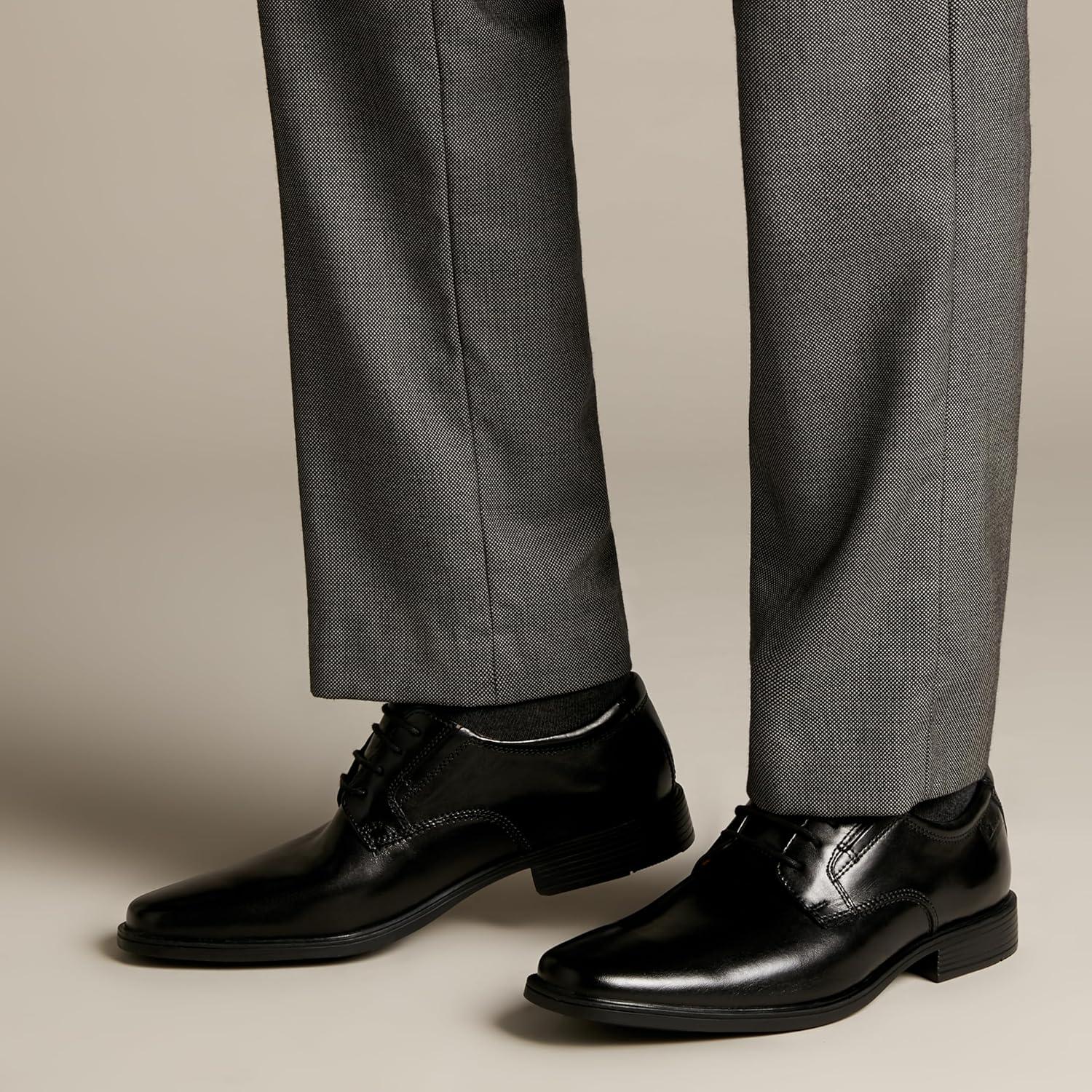 imageClarks Mens Derby Oxford ShoesBlack Black Leather