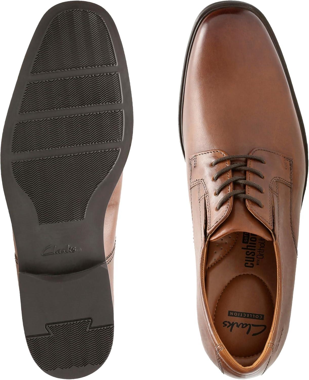 imageClarks Mens Derby Oxford ShoesBrown Dark Tan Leather