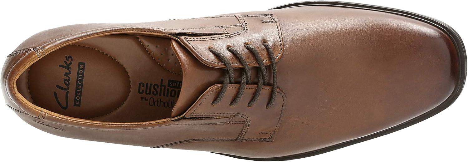 imageClarks Mens Derby Oxford ShoesDark Tan Leather