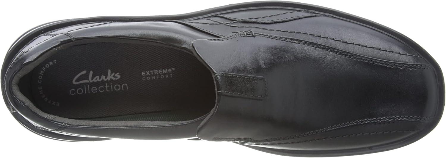 imageClarks Mens Gessler Step LoafersBlack Black Leather
