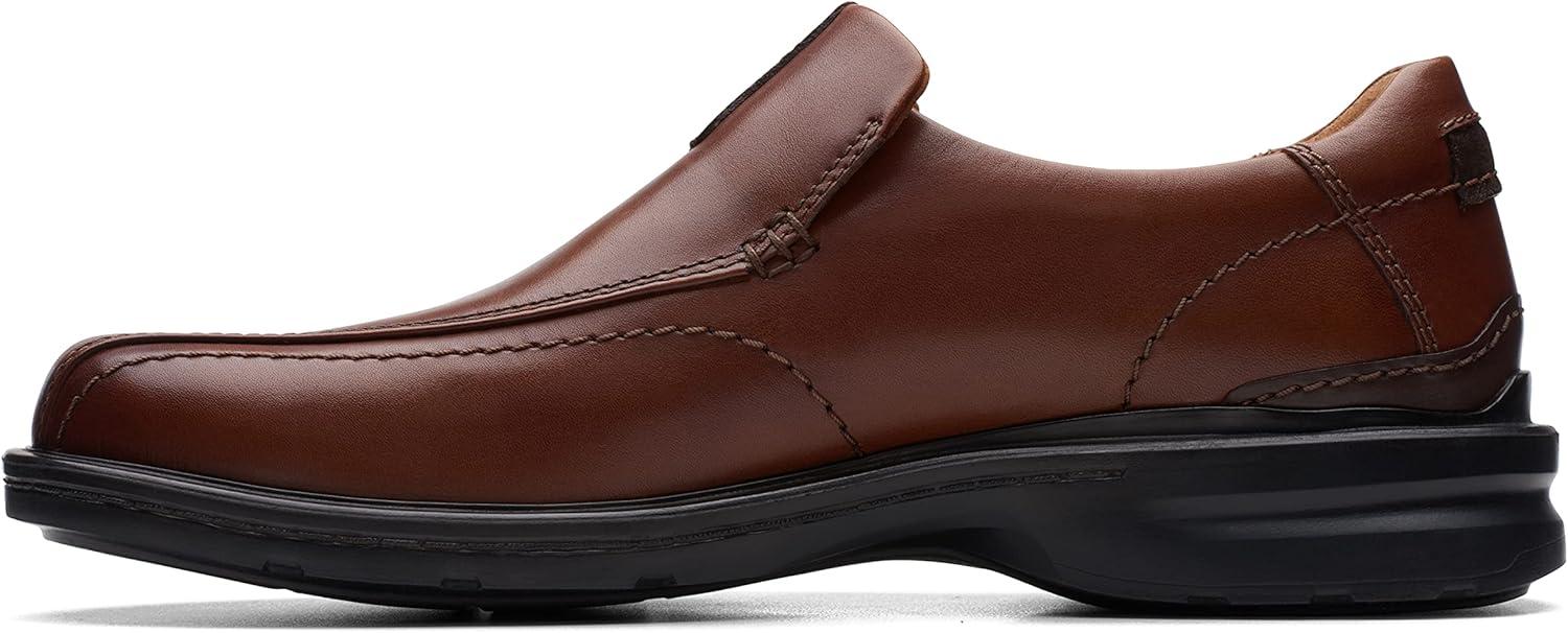 imageClarks Mens Gessler Step LoafersDark Tan Leather