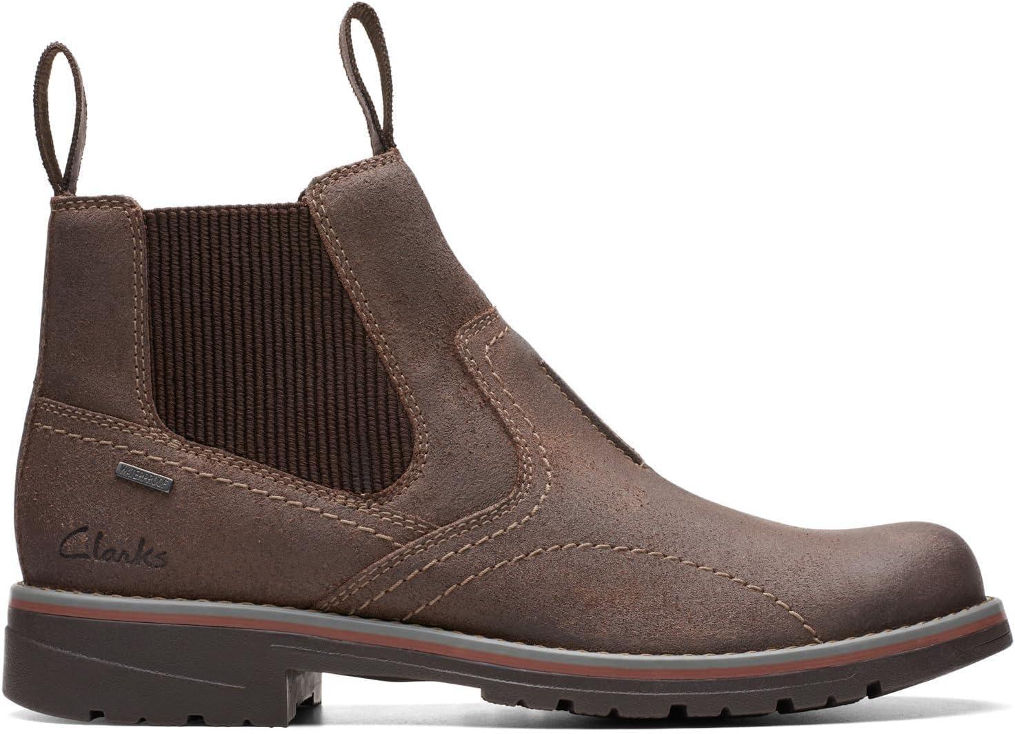 imageClarks Mens Morris Easy Chelsea BootDark Brown Waxy