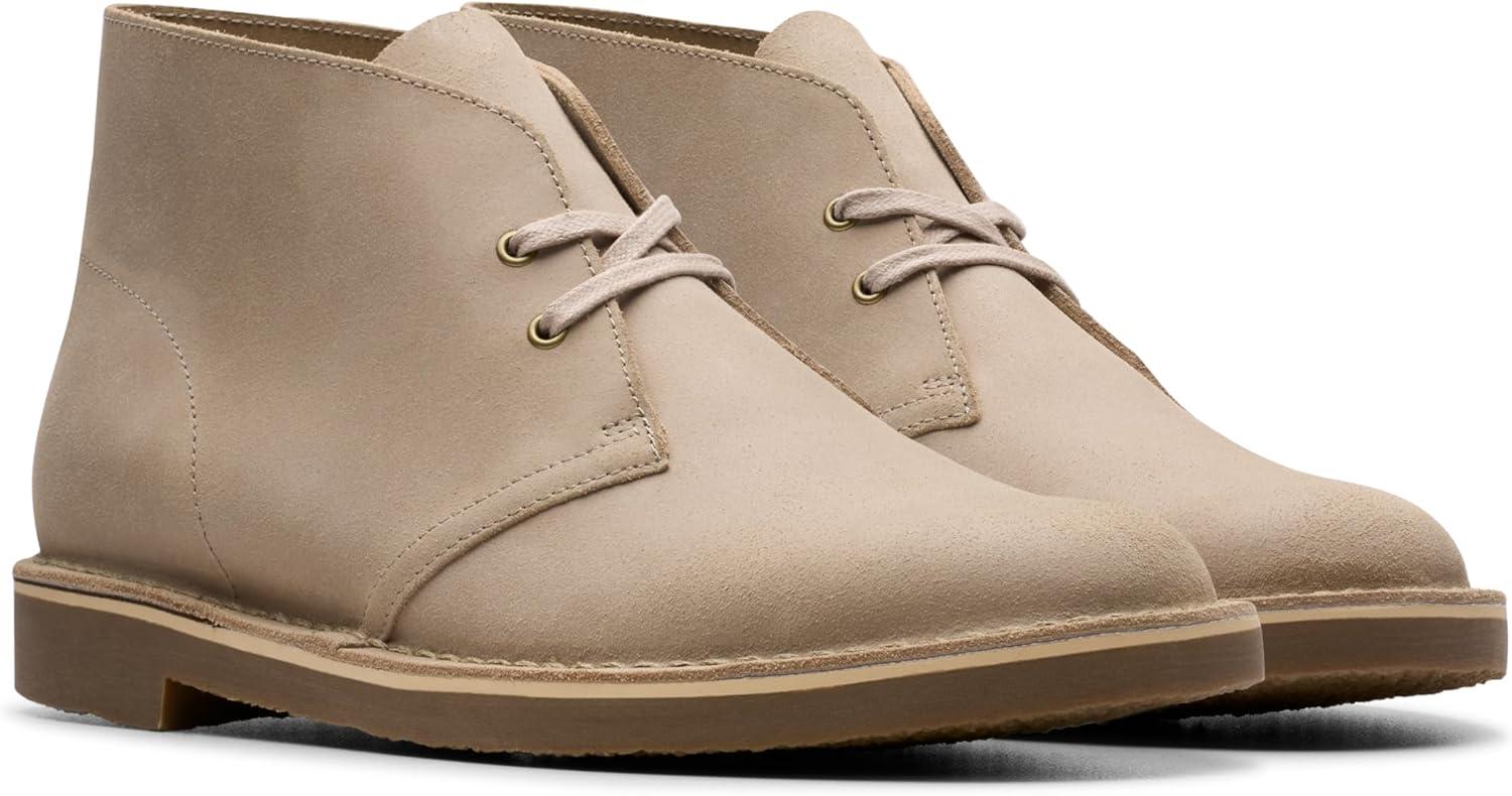 imageClarks Mens SheptonTaupe Distressed Leather