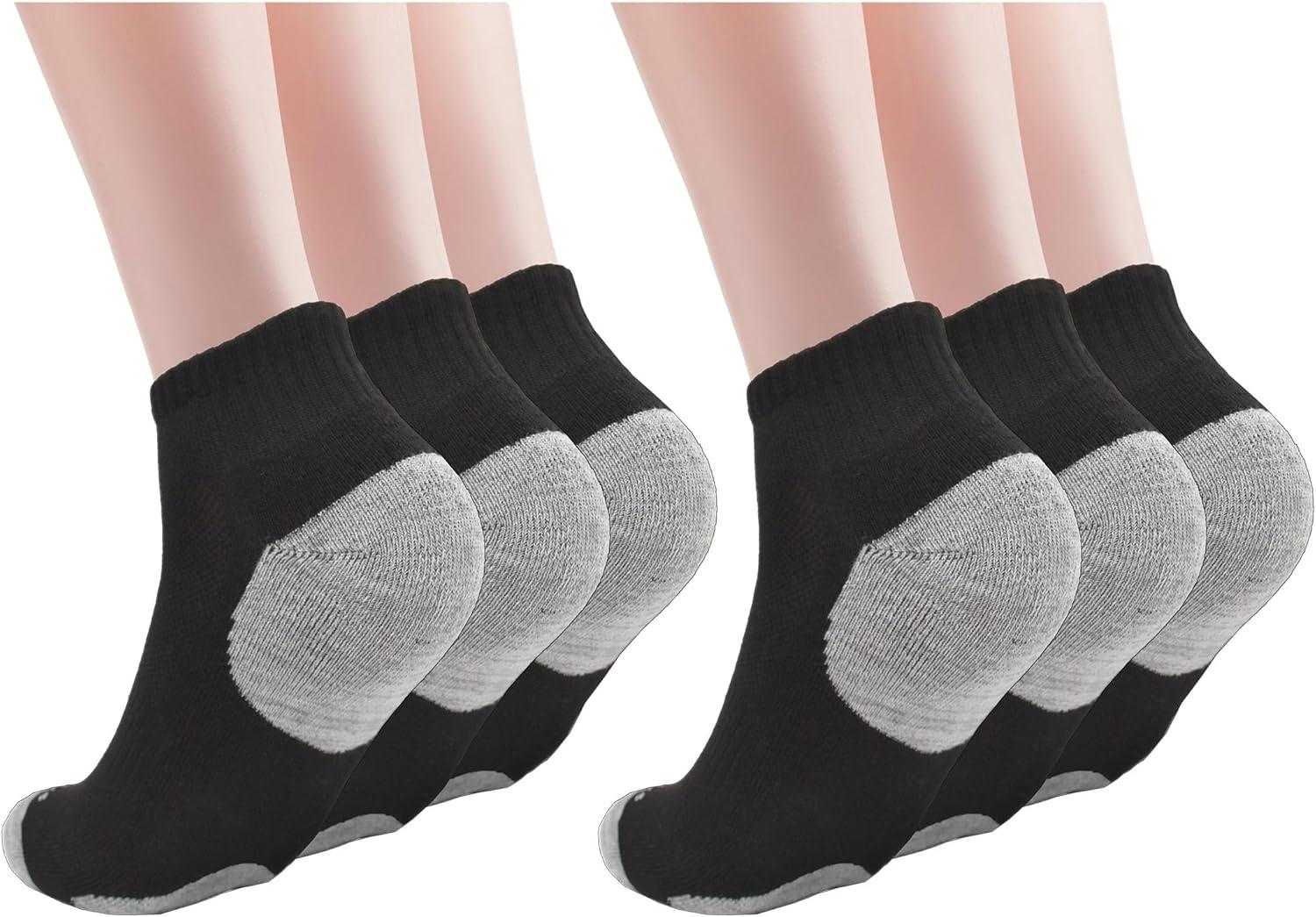 imageClarks Mens Sport Half Cushion Low Cut Socks 6 Pair Black Mens 712 Shoe