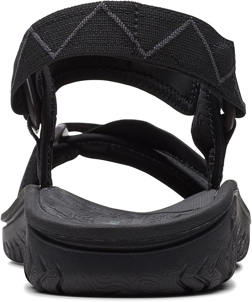 imageClarks Mens Wesley Trail Flat SandalBlack Synthetic