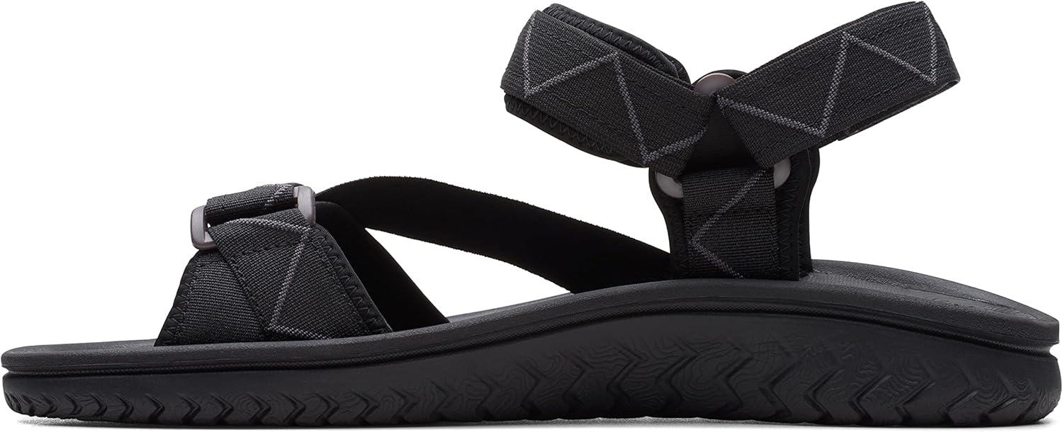 imageClarks Mens Wesley Trail Flat SandalBlack Synthetic