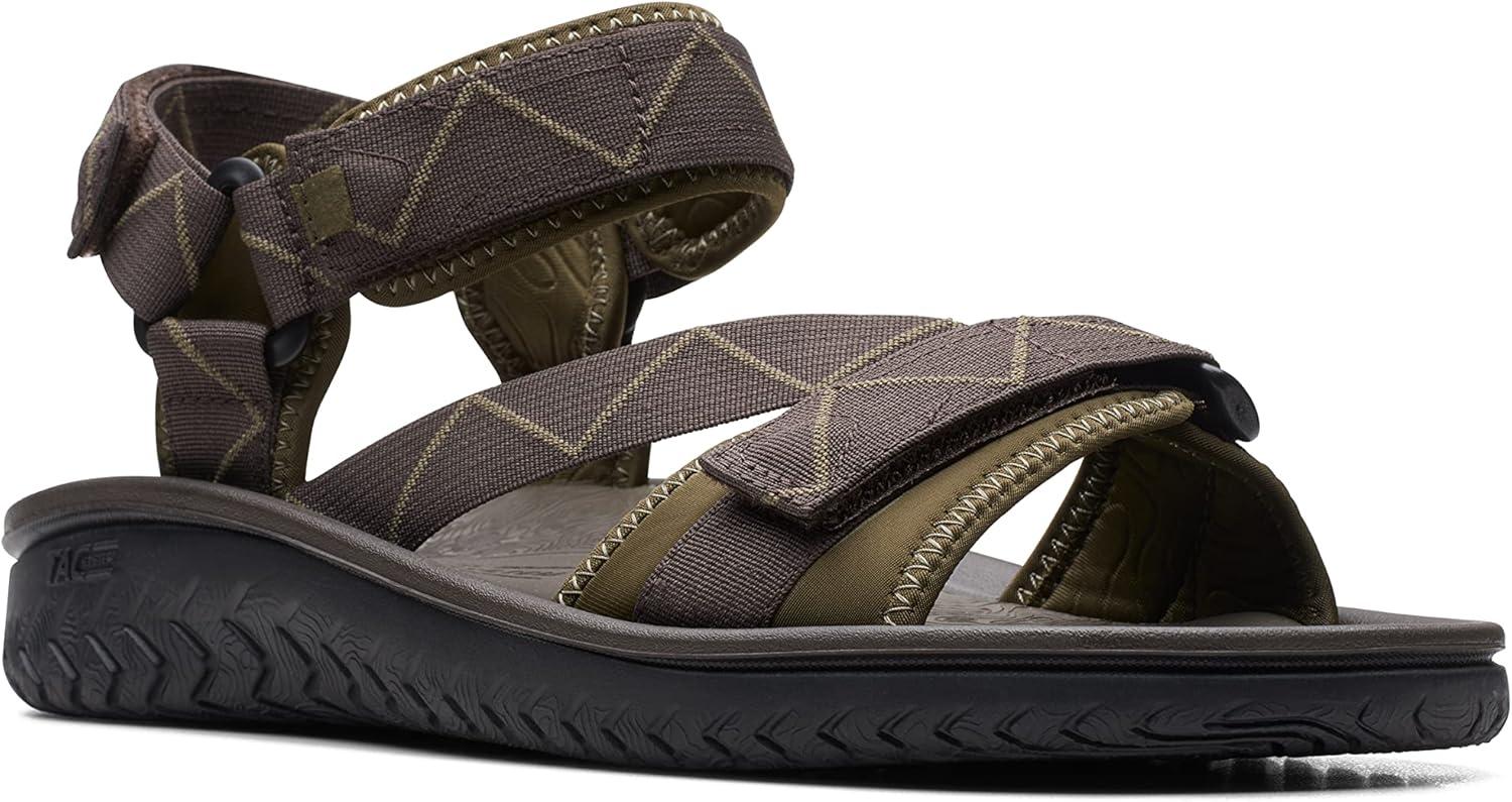 imageClarks Mens Wesley Trail Flat SandalBrown Combi