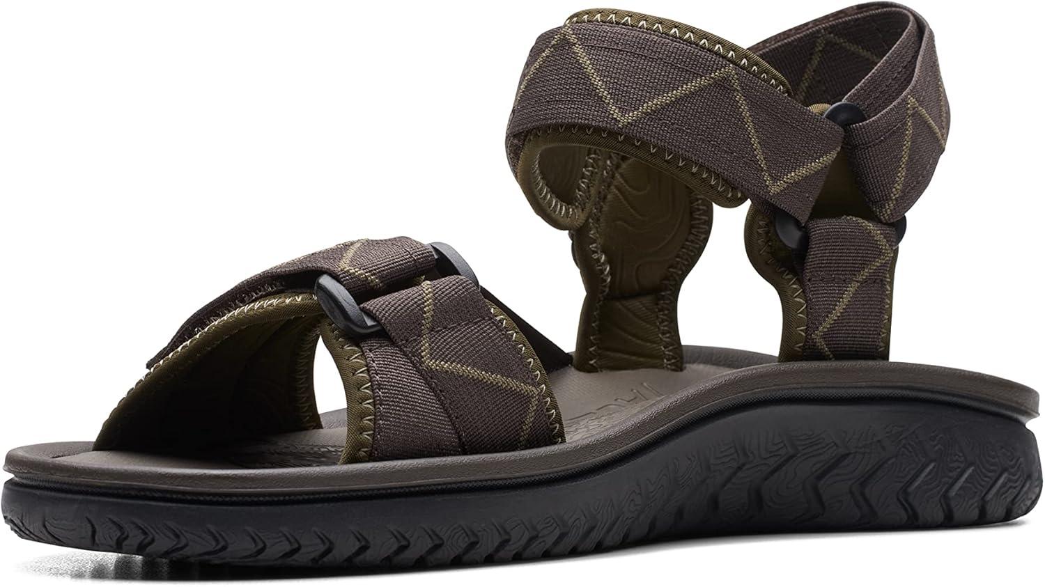 imageClarks Mens Wesley Trail Flat SandalBrown Combi