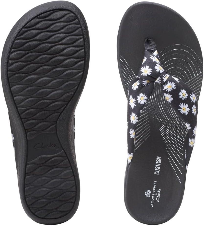 imageClarks Womens Arla Glison Flip FlopBlackWhite