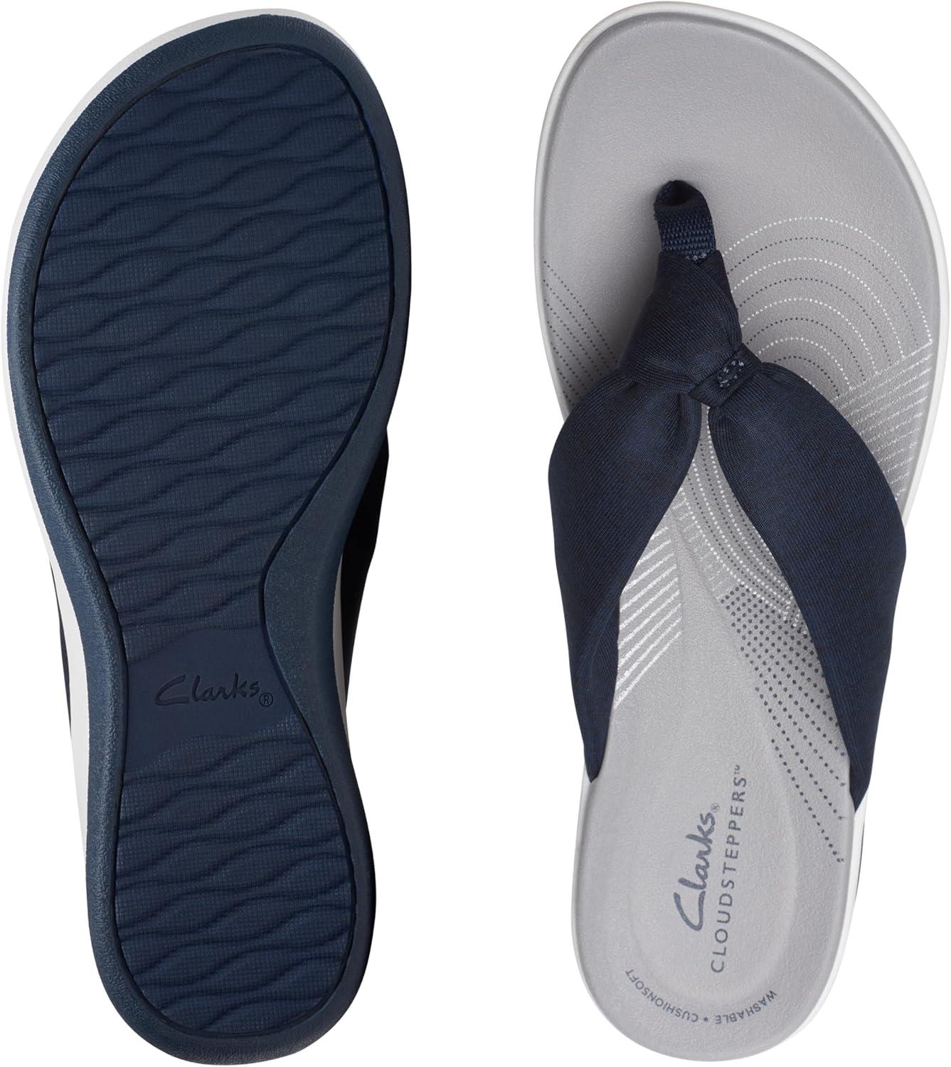 imageClarks Womens Arla Glison Flip FlopBlue Fabric