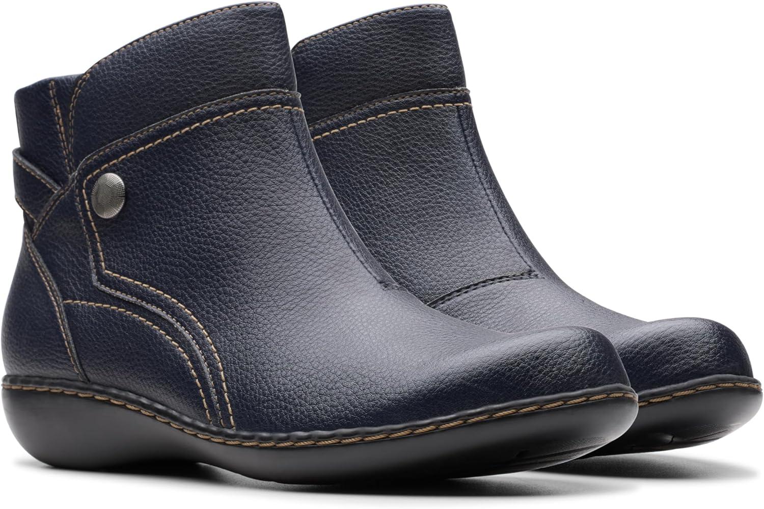 imageClarks Womens Ashland Mabel BootsNavy Tumbled