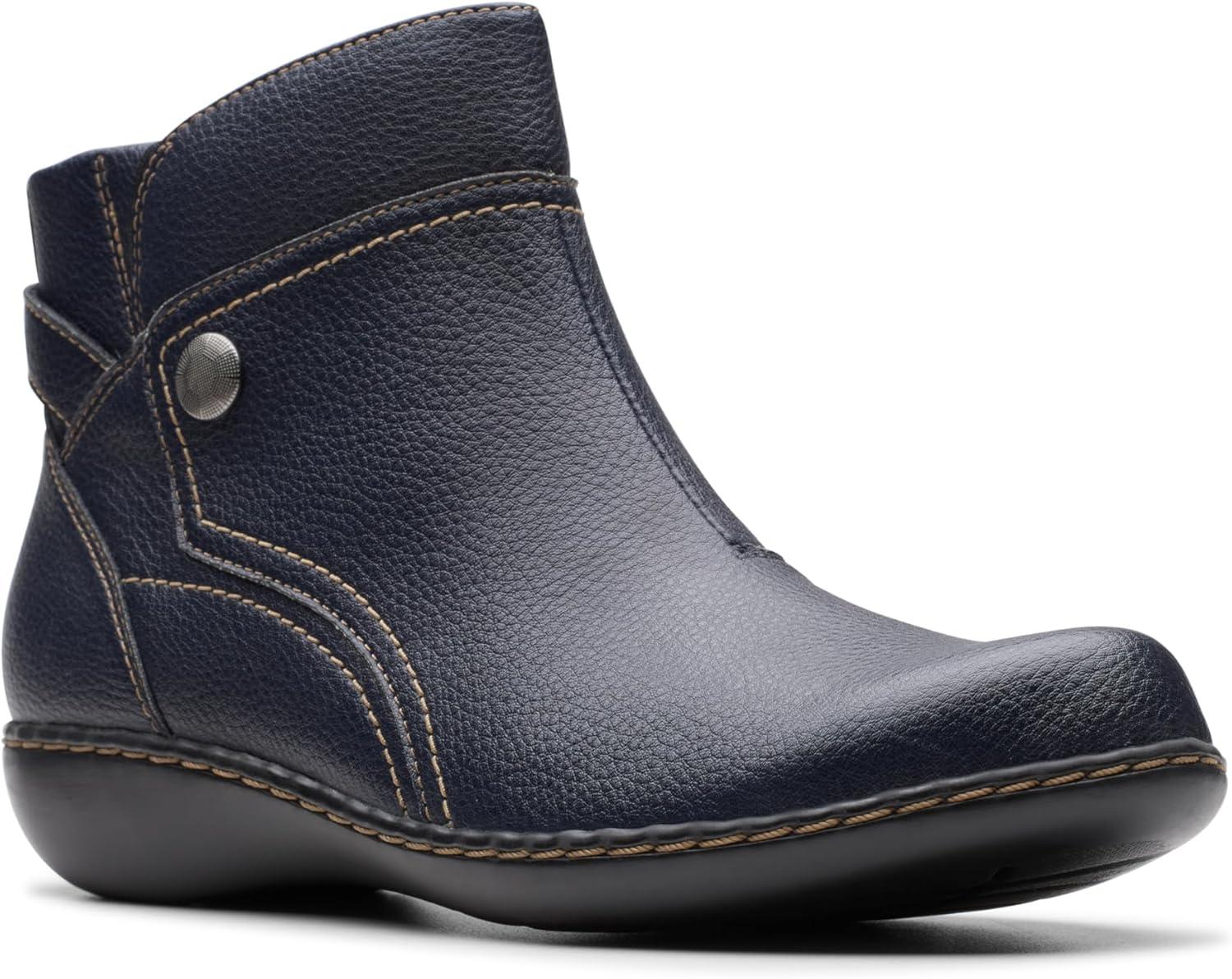 imageClarks Womens Ashland Mabel BootsNavy Tumbled