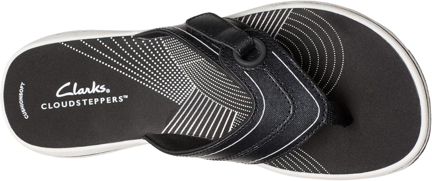 imageClarks Womens Breeze Reyna Cloudsteppers FlipFlopBlack Synthetic