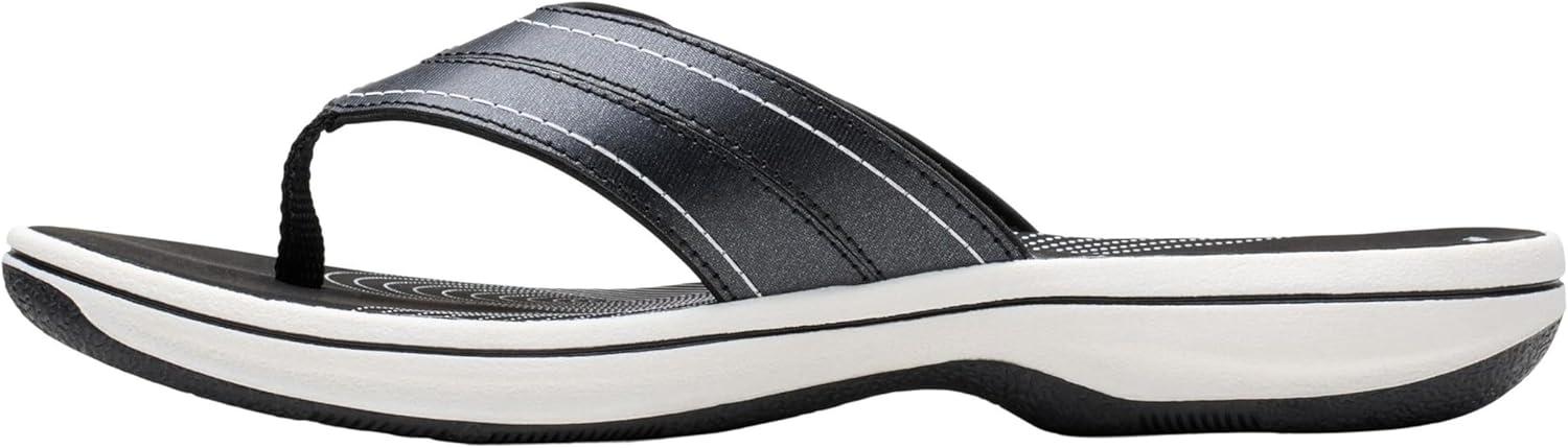 imageClarks Womens Breeze Reyna Cloudsteppers FlipFlopBlack Synthetic