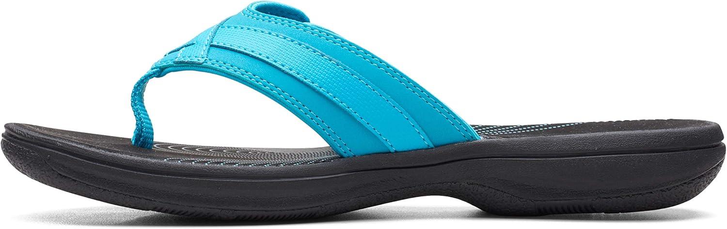 imageClarks Womens Breeze Sea FlipFlopAqua SyntheticBlack Sole