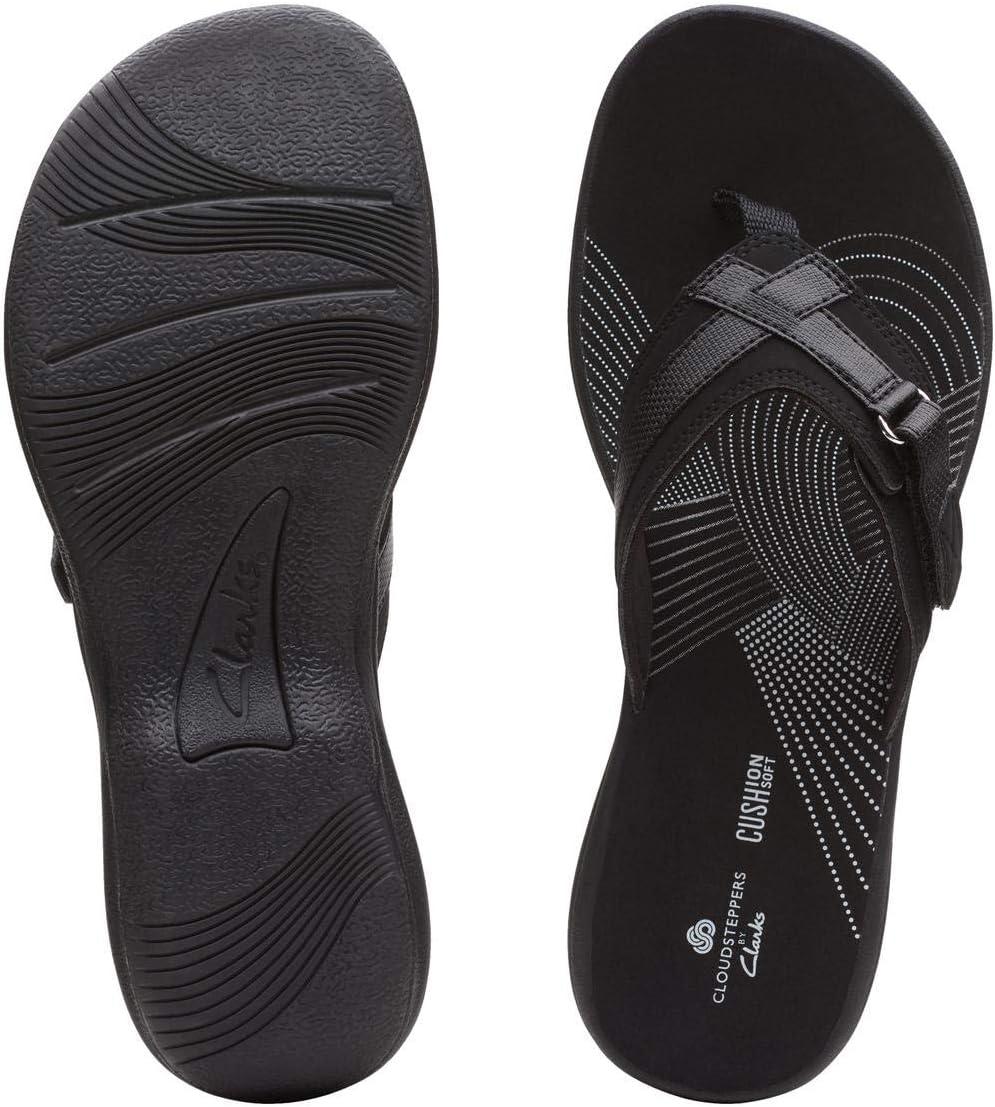 imageClarks Womens Breeze Sea FlipFlopBlack SyntheticBlack Outsole