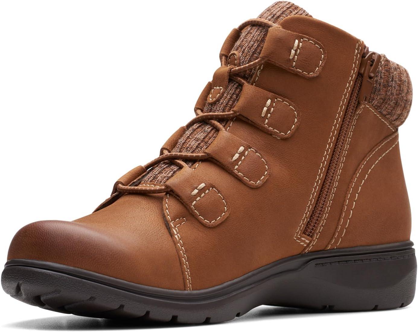 imageClarks Womens Carleigh Jade Ankle BootsDark Tan Nubuck