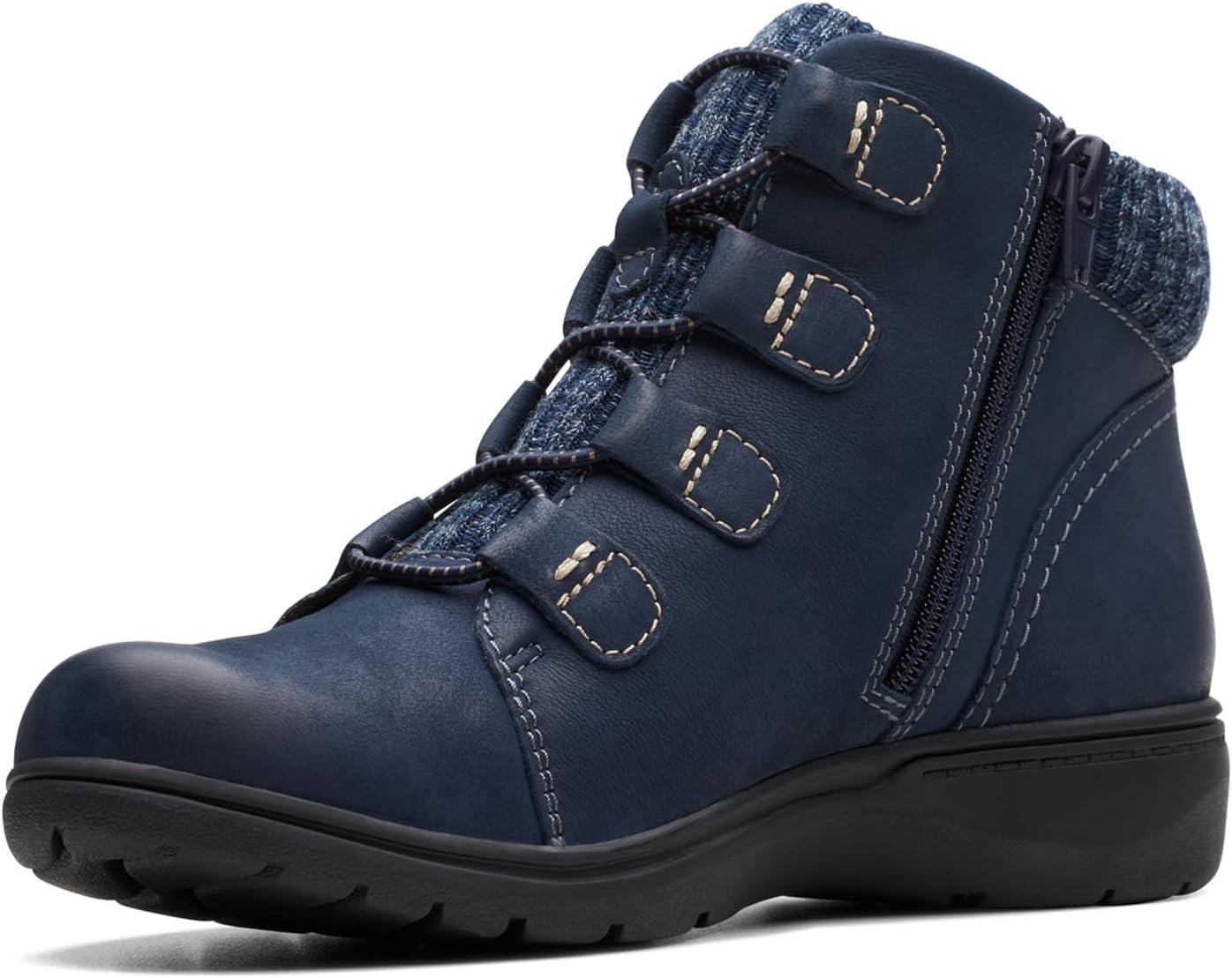 imageClarks Womens Carleigh Jade Ankle BootsNavy Nubuck