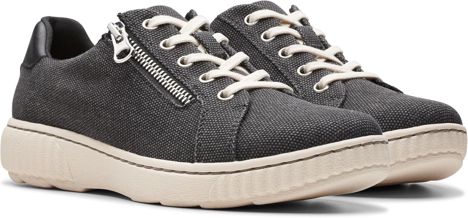 imageClarks Womens Caroline Echo Canvas Side Zip Fashion SneakerBlack