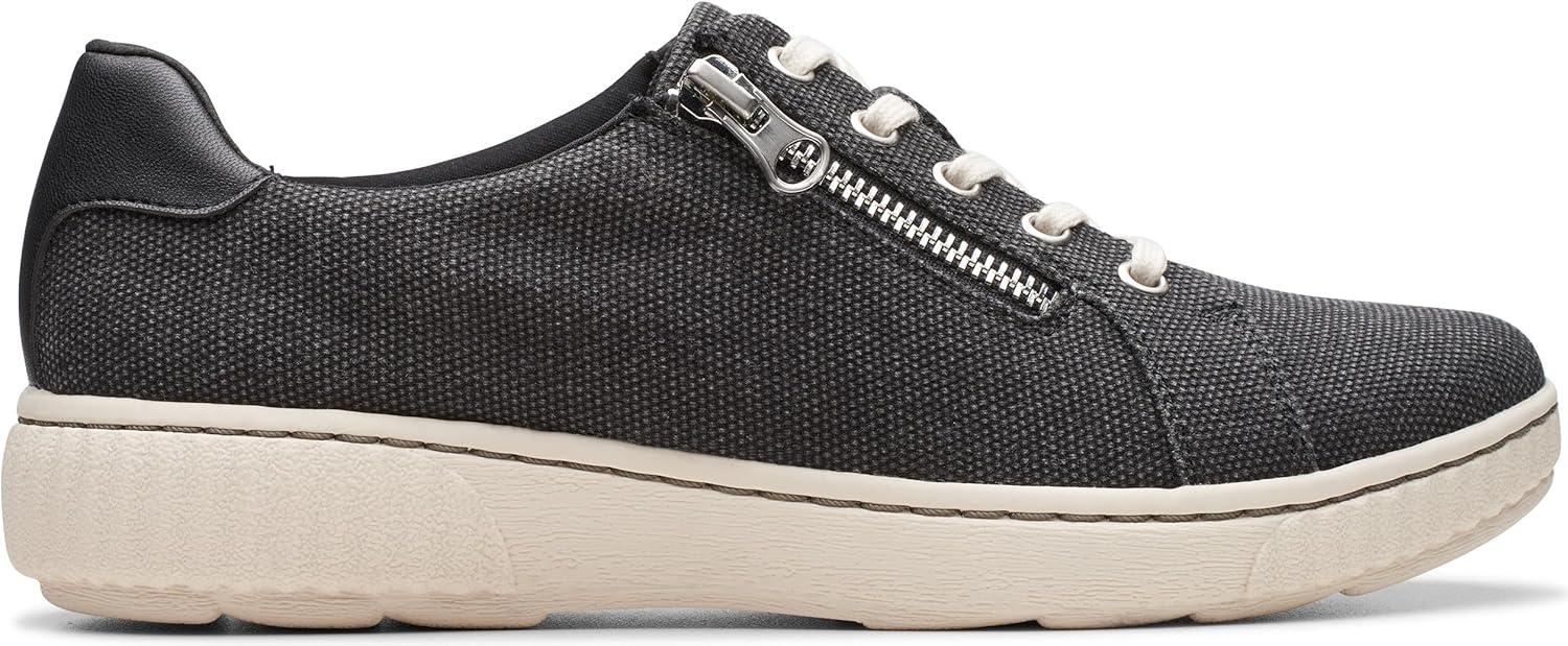 imageClarks Womens Caroline Echo Canvas Side Zip Fashion SneakerBlack