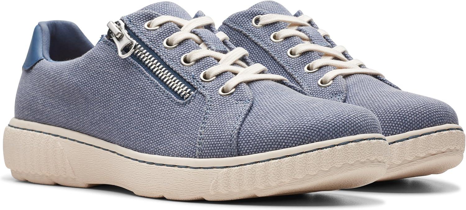 imageClarks Womens Caroline Echo Canvas Side Zip Fashion SneakerDenim Textile
