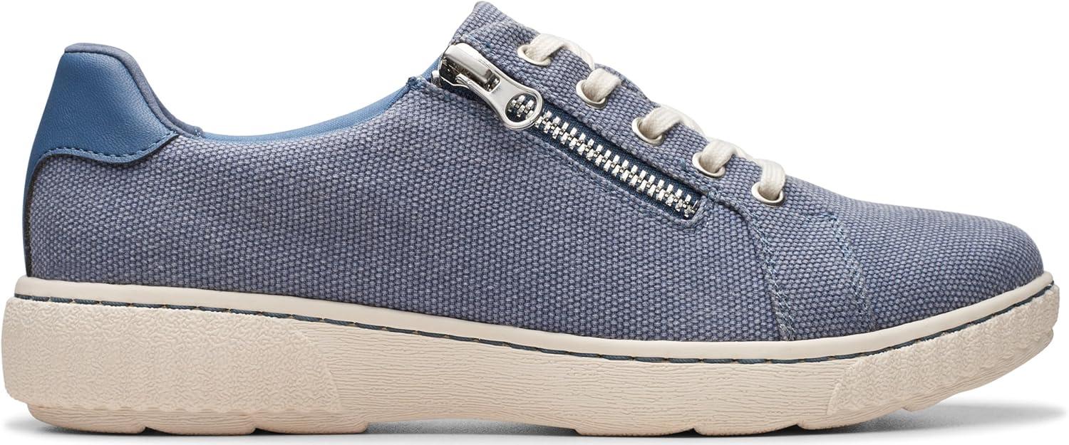 imageClarks Womens Caroline Echo Canvas Side Zip Fashion SneakerDenim Textile