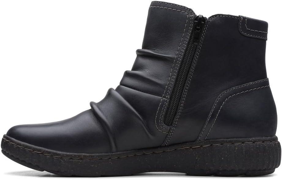 imageClarks Womens Caroline Orchid Ankle BootsBlack Leat