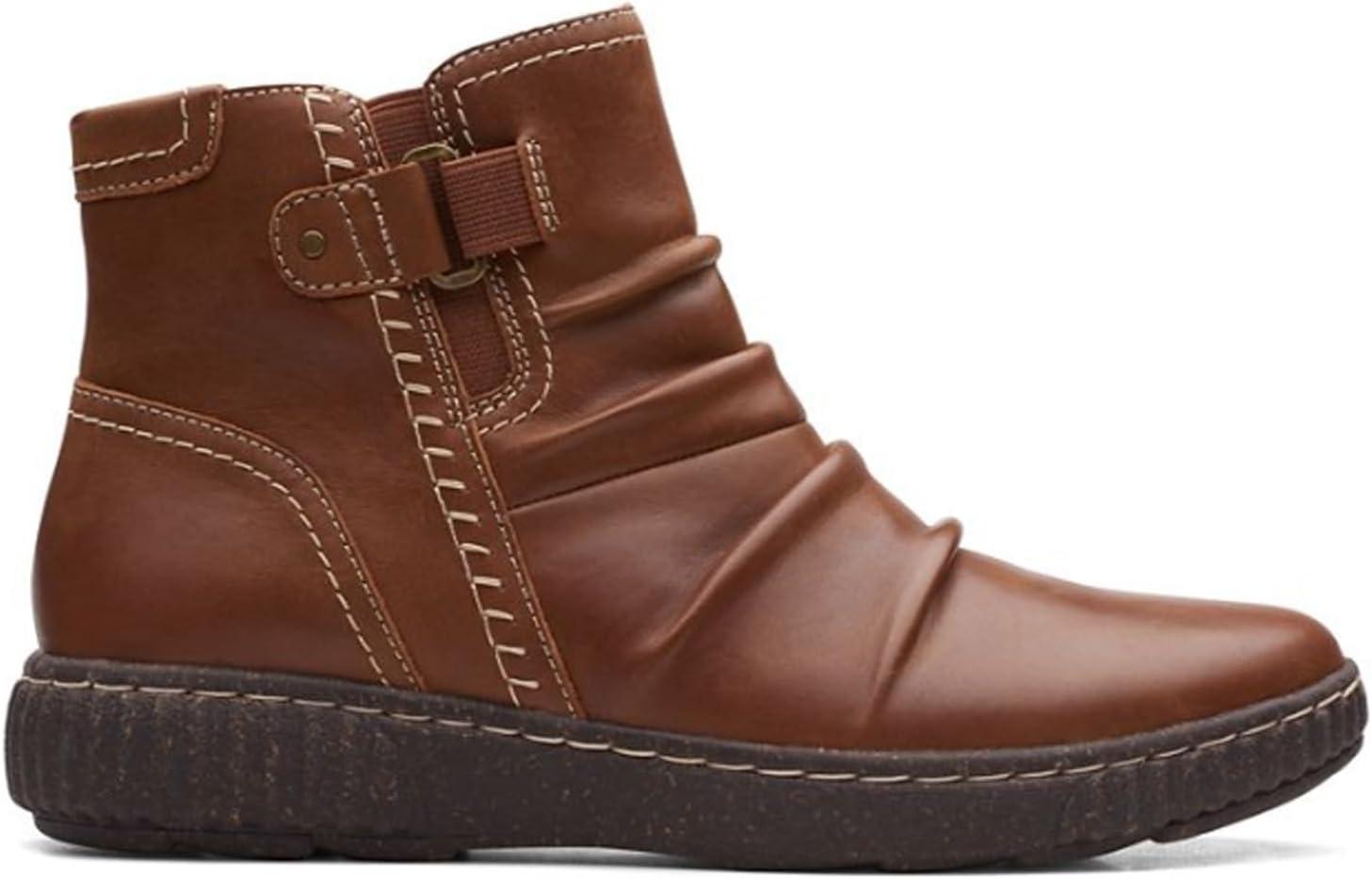 imageClarks Womens Caroline Orchid Ankle BootsDark Tan Leather