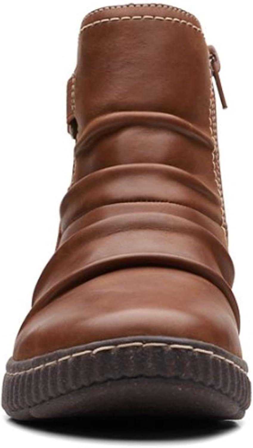 imageClarks Womens Caroline Orchid Ankle BootsDark Tan Leather