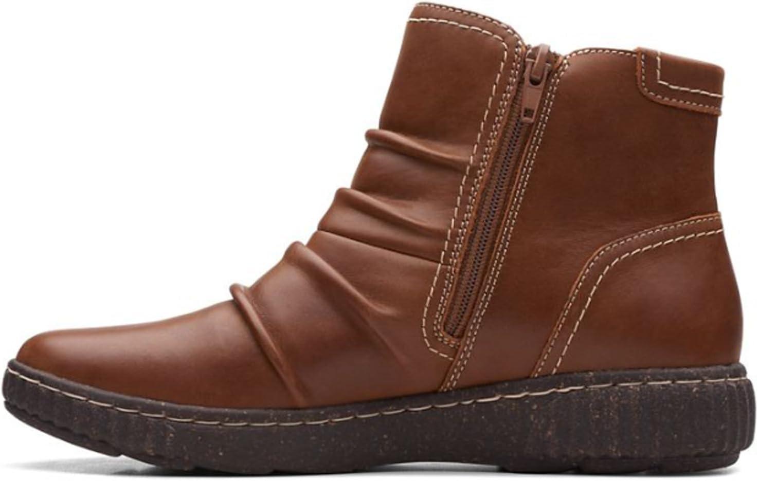 imageClarks Womens Caroline Orchid Ankle BootsDark Tan Leather