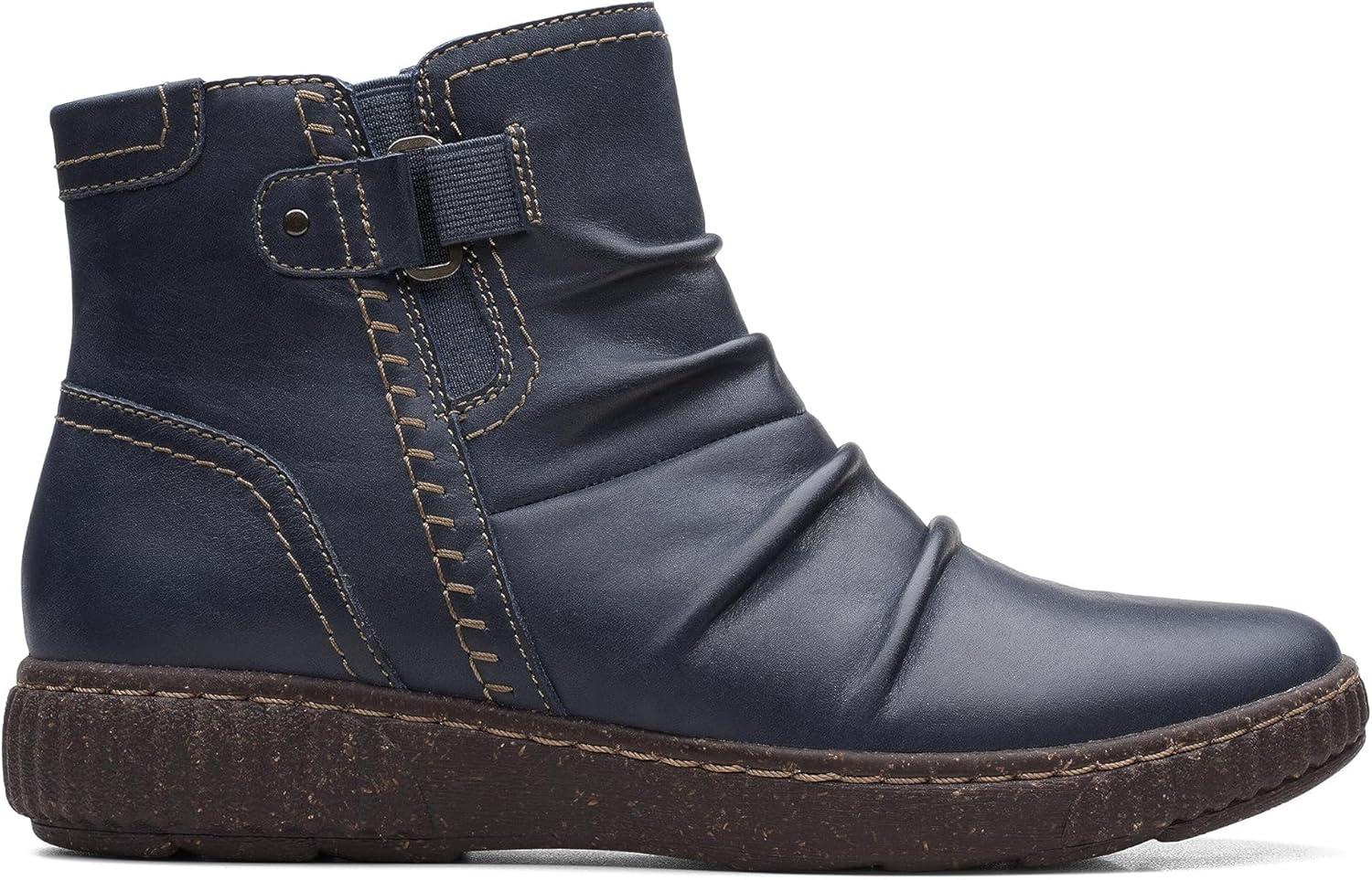 imageClarks Womens Caroline Orchid Ankle BootsNavy Leather