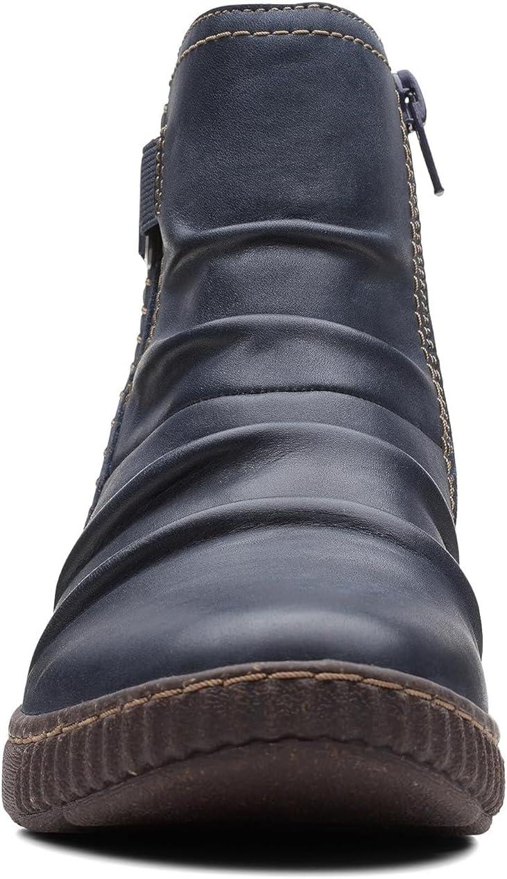 imageClarks Womens Caroline Orchid Ankle BootsNavy Leather