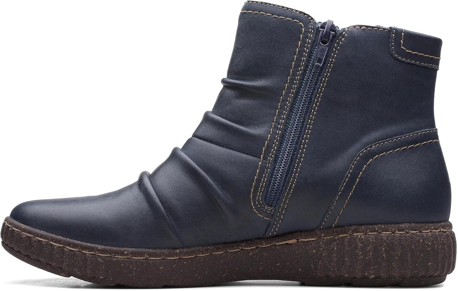 imageClarks Womens Caroline Orchid Ankle BootsNavy Leather