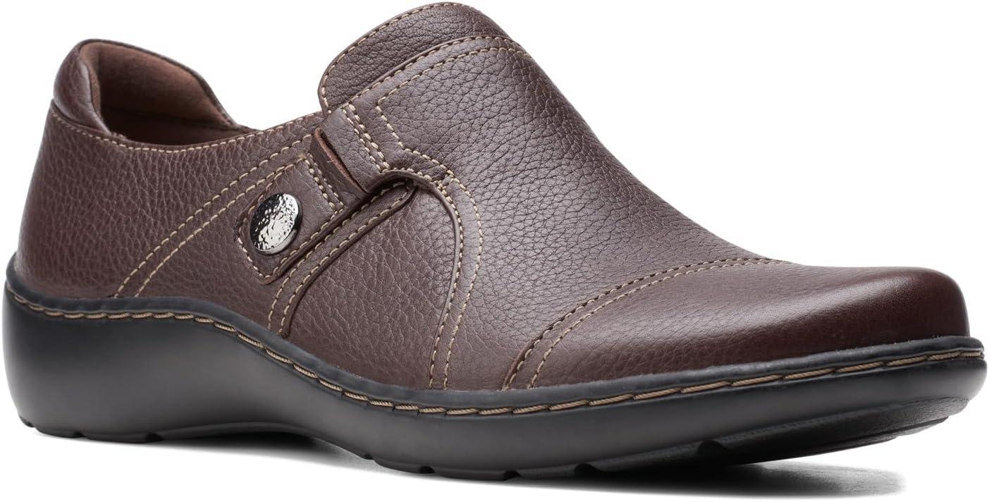 imageClarks Womens Cora Poppy LoafersDark Brown Tumbled