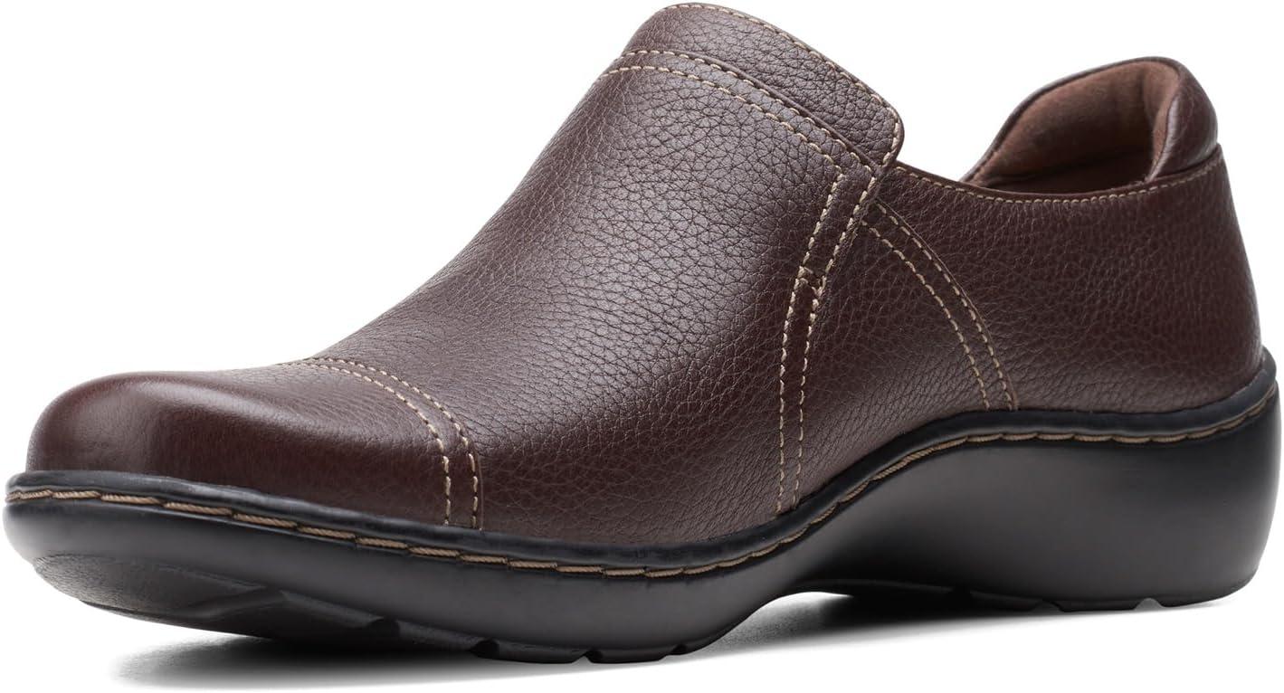 imageClarks Womens Cora Poppy LoafersDark Brown Tumbled