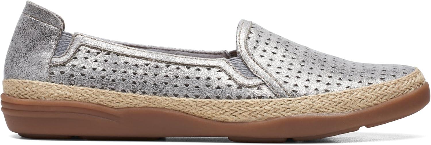 imageClarks Womens Elaina Ruby LoafersPewter Textile