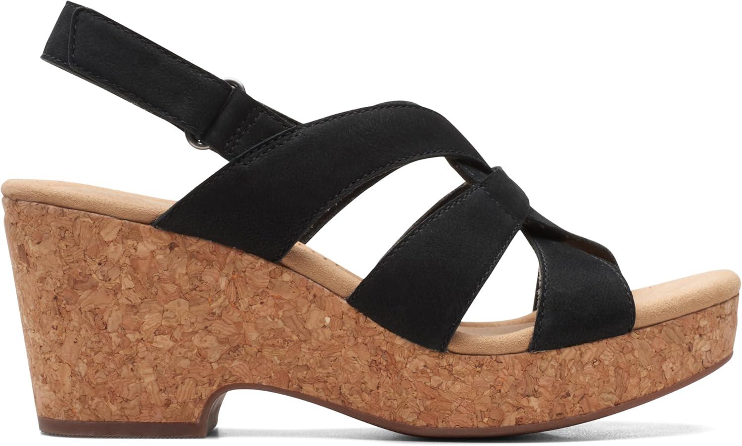 imageClarks Womens Giselle Beach SandalsBlack Nubuck