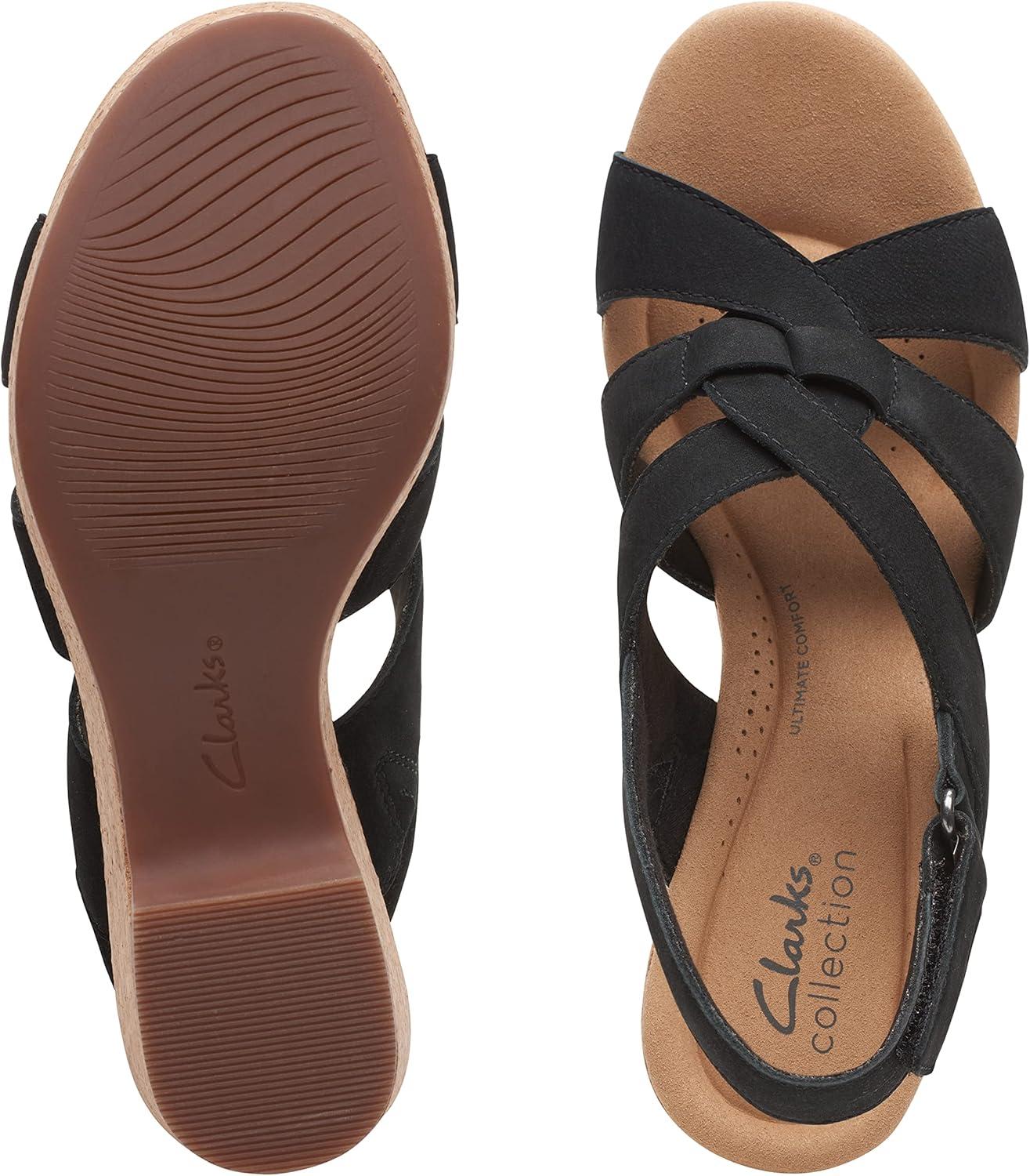 imageClarks Womens Giselle Beach SandalsBlack Nubuck
