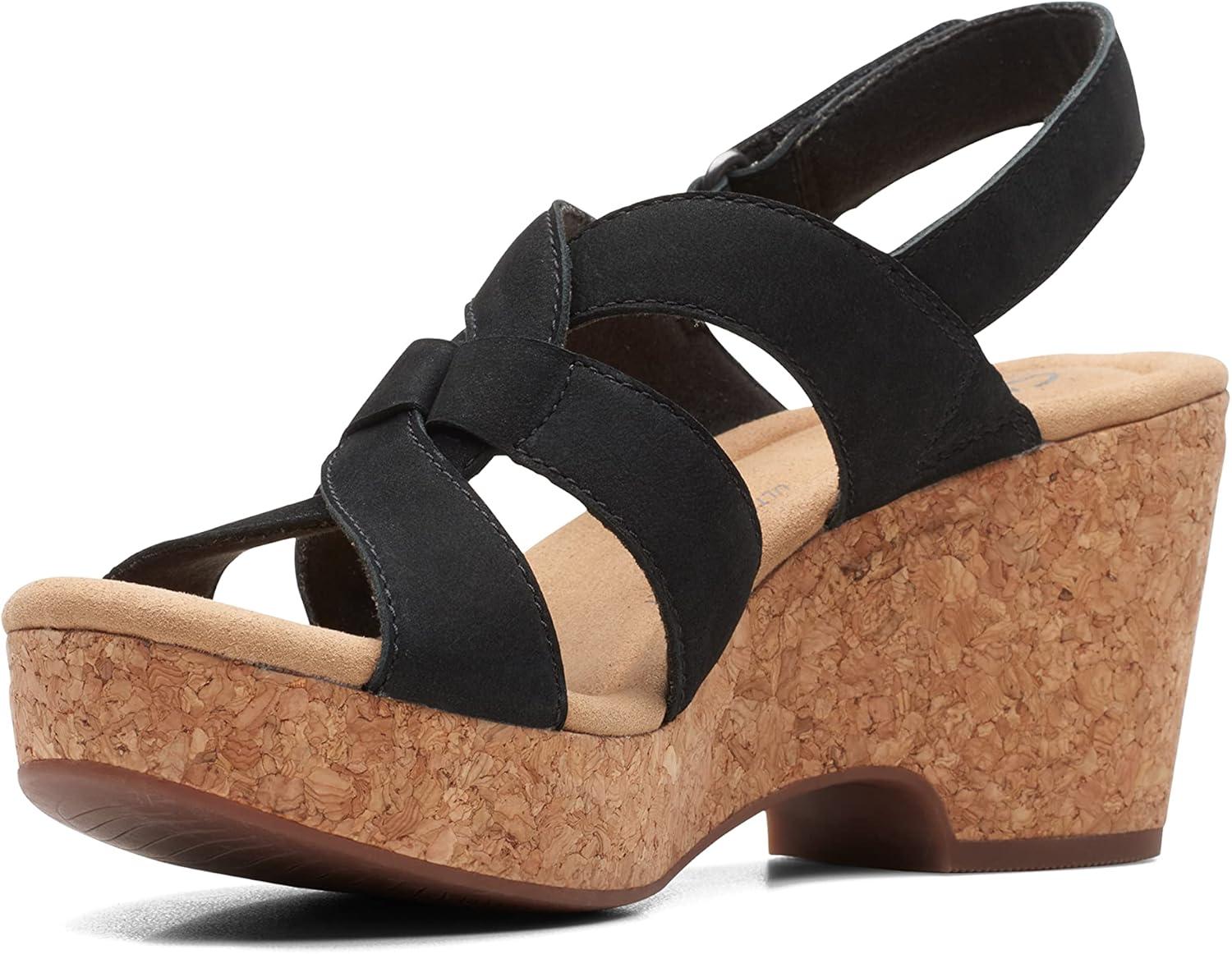 imageClarks Womens Giselle Beach SandalsBlack Nubuck