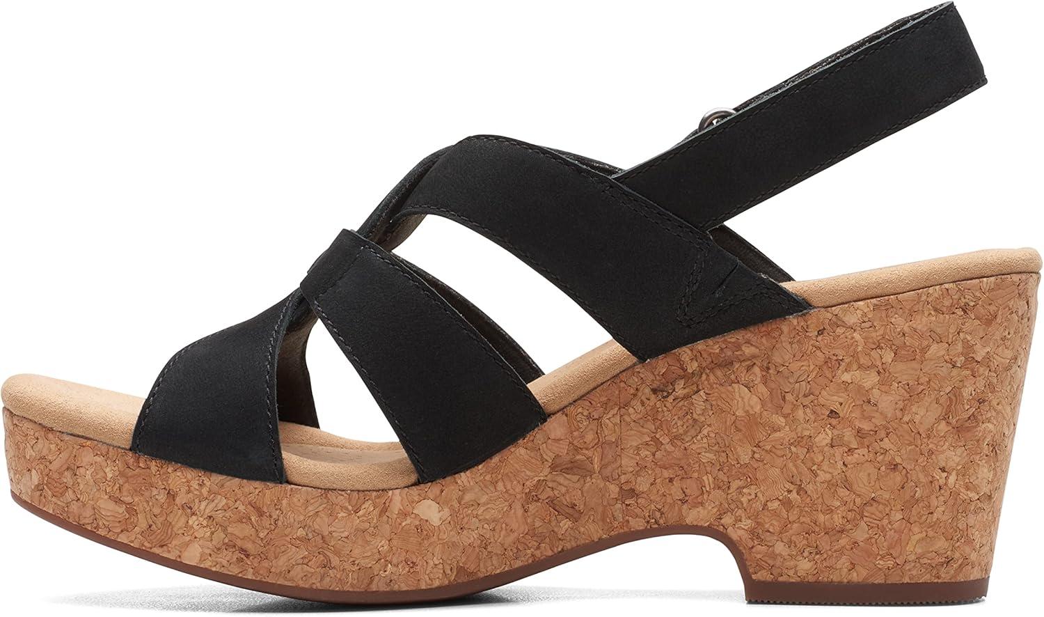 imageClarks Womens Giselle Beach SandalsBlack Nubuck