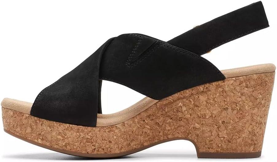 imageClarks Womens Giselle Cove Heeled SandalsBlack Nubuck