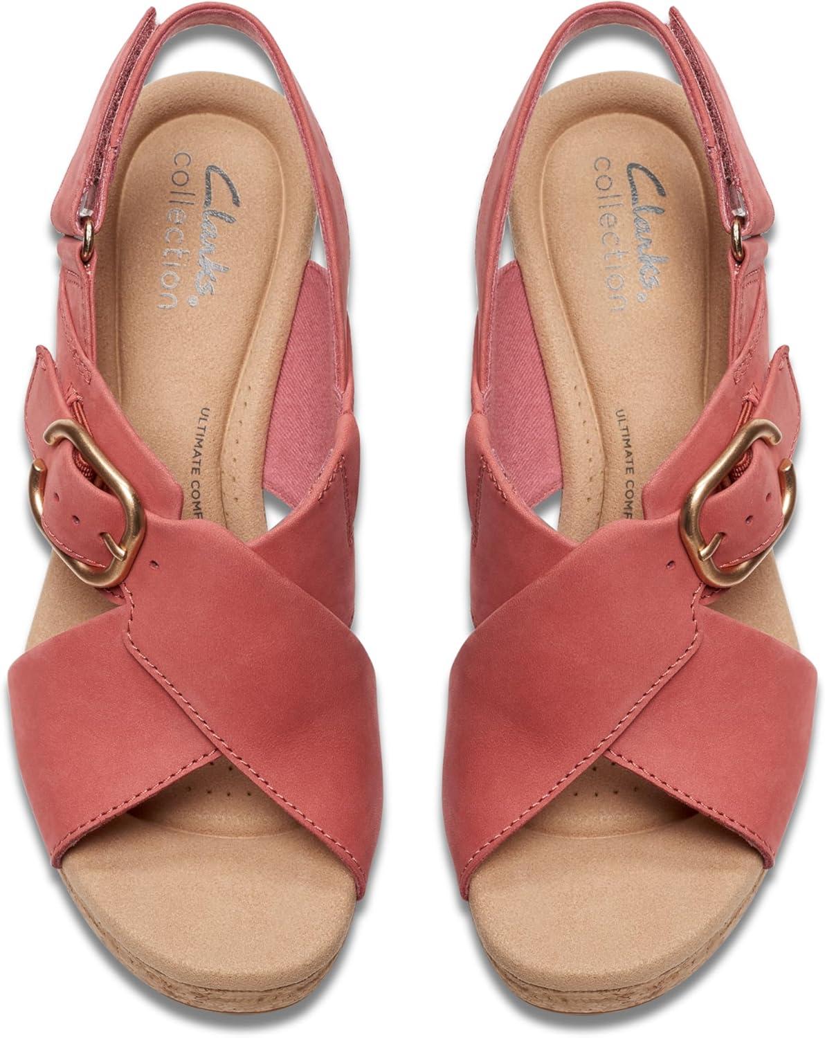 imageClarks Womens Giselle Cove Heeled SandalsBlush Nubuck