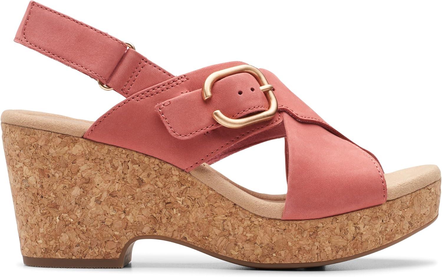 imageClarks Womens Giselle Cove Heeled SandalsBlush Nubuck