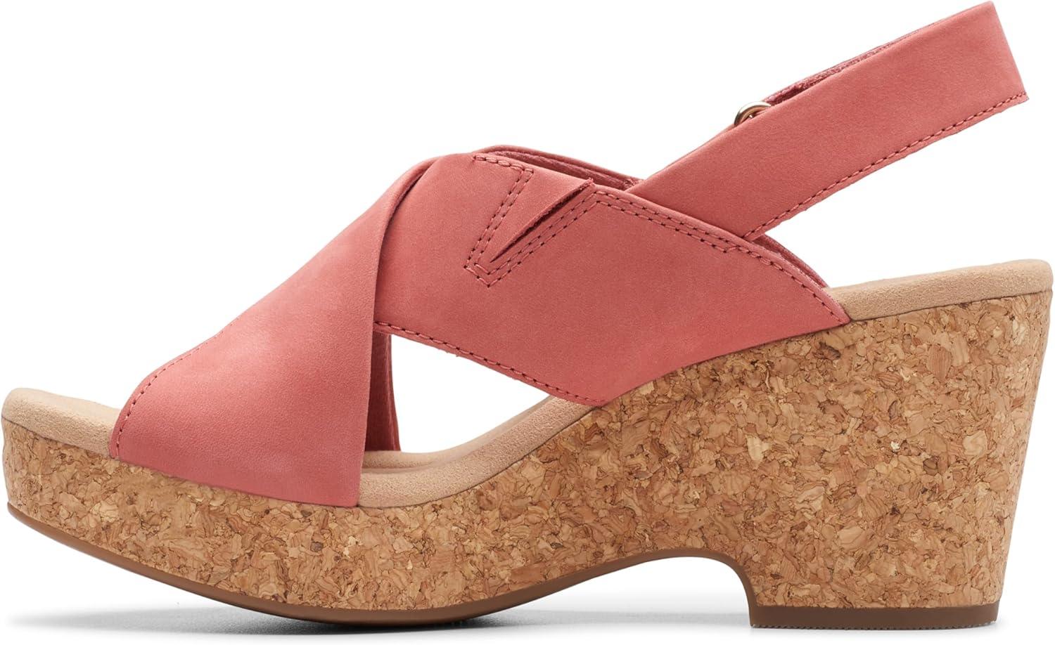 imageClarks Womens Giselle Cove Heeled SandalsBlush Nubuck