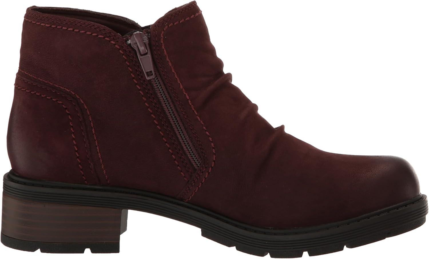 imageClarks Womens Hearth Faye Ankle BootBurgundy Nubuck
