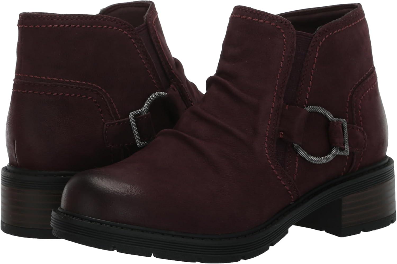 imageClarks Womens Hearth Faye Ankle BootBurgundy Nubuck